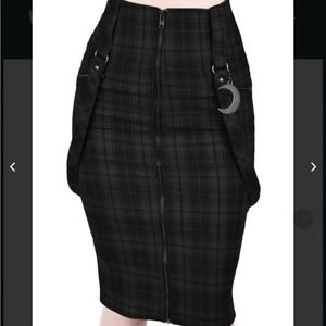 Killstar plaid pencil skirt